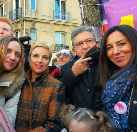 jean-luc mélenchon et clémentine autain et sabrina nouri
